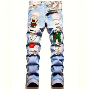 Men’s graphic ripped jeans